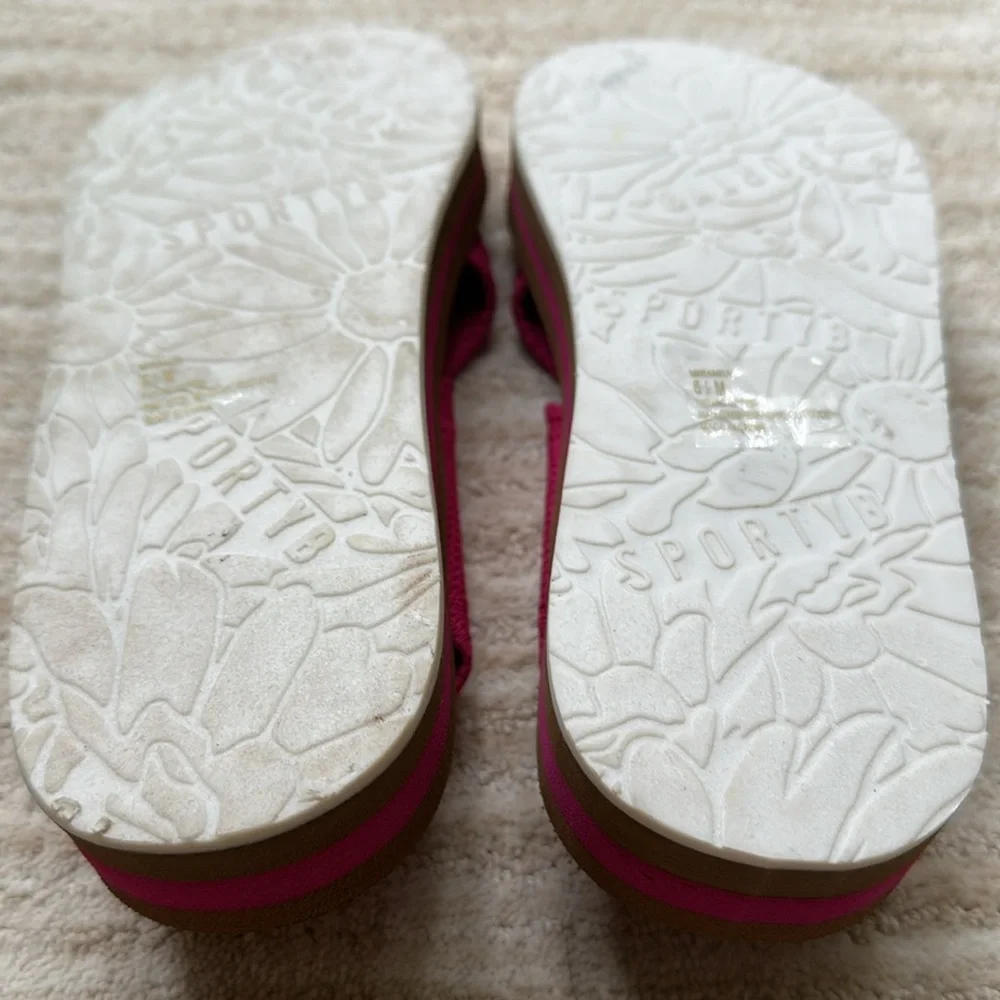 Yellow Box Miranda Knit Flatform Wedge Sandal SPORTYB™ Collection Pink Size 6.5 - Picture 17 of 17